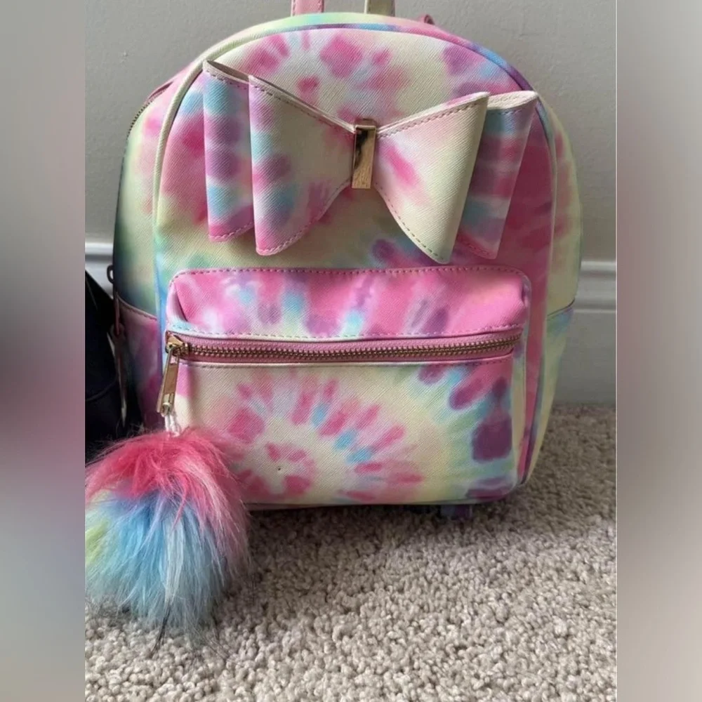Kid's Faux Fur Pom-Pom Backpack